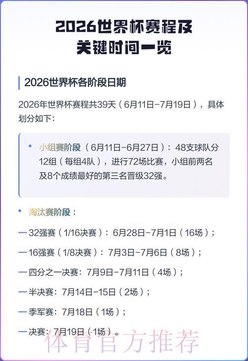 2026年世界杯半决赛完整赛程时间安排 2026年世界杯半决赛完整赛程时间安排